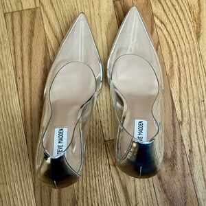 Clear & Silver Steve Madden Heels